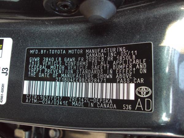 Used 2011 Toyota COROLLA S BASE